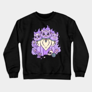 Kawaii Pastel Goth Cute Creepy 3 Headed Cat Skul, Crewneck Sweatshirt